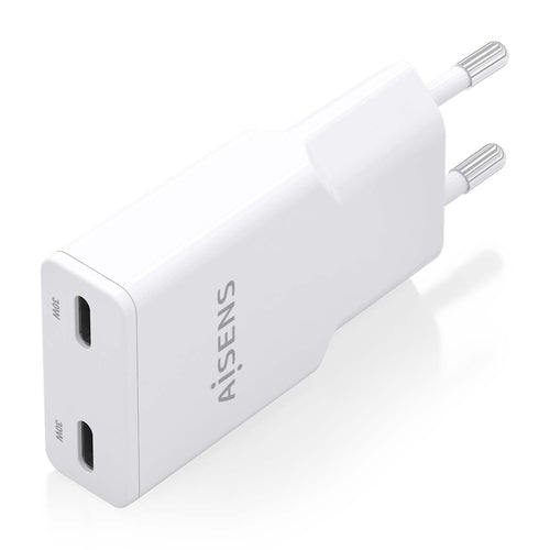 Cargador Gan Ultra Delgado 30W, 2XUSB-C Pd3.0 Qc4.0, Blanco