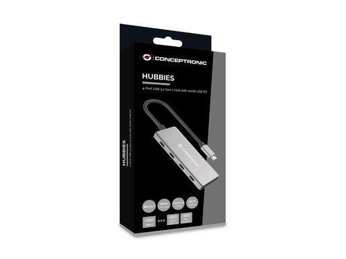 Hubbies16g 4-PORT USB 3.2 Gen 2 Hub, 10GBPS, USB-C